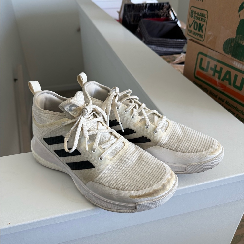 Adidas White and Black High-Top Sneakers